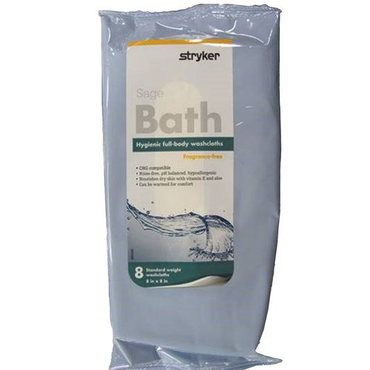 Sage® Products Bath Wipe, 8 per Pack 7989