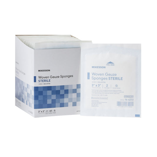 Gauze Sponge McKesson 3 X 3 Inch 12-Ply Sterile 2 per Pack - 16-4232