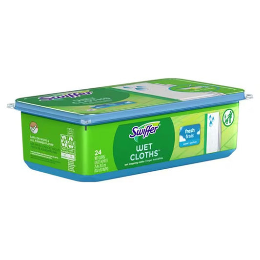 Saturated Wet Mop Pad Swiffer® Wet Bound Edge White Cloth Disposable PGC08622