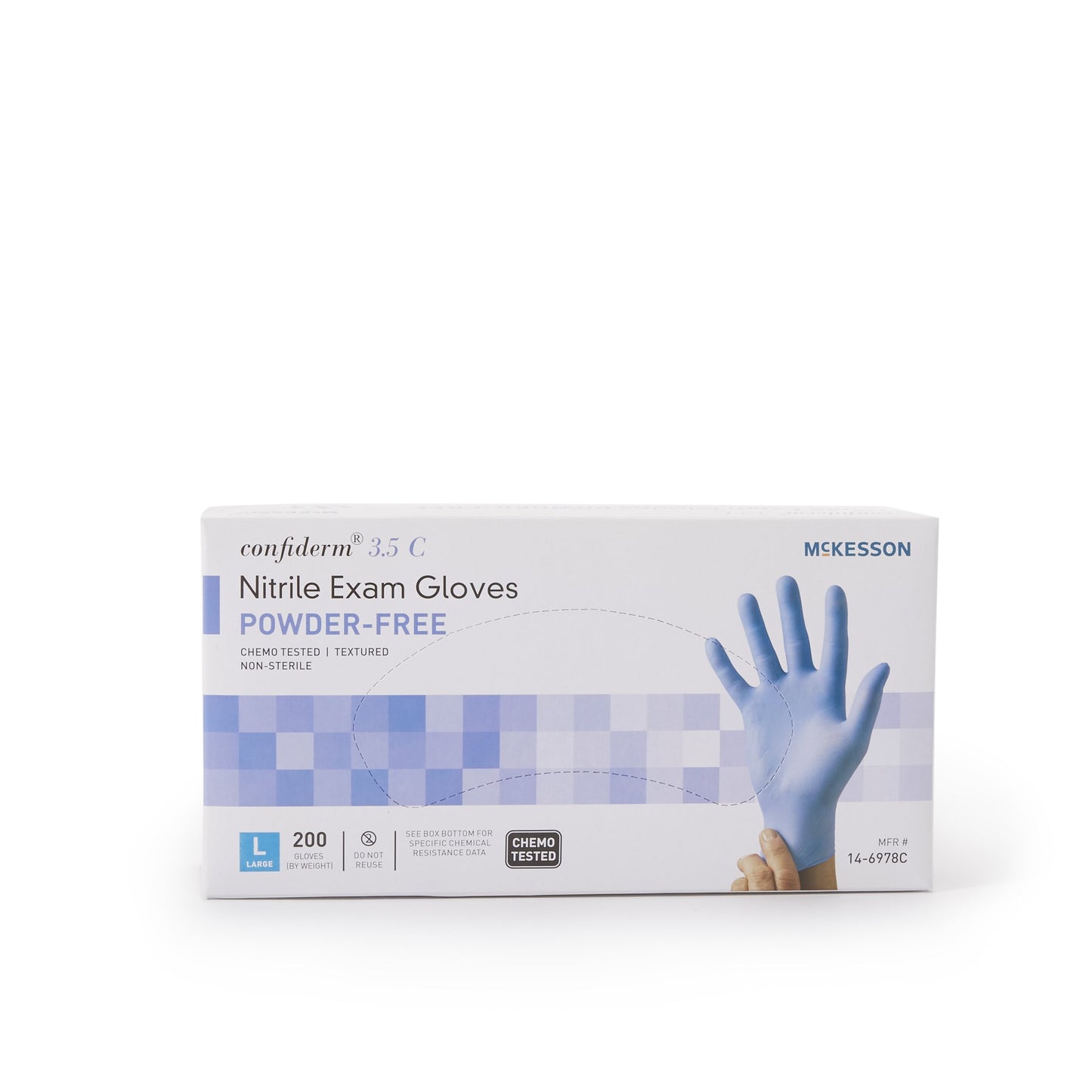 McKesson Confiderm® 3.5C Nitrile Exam Glove, Large, Blue 14-6978C