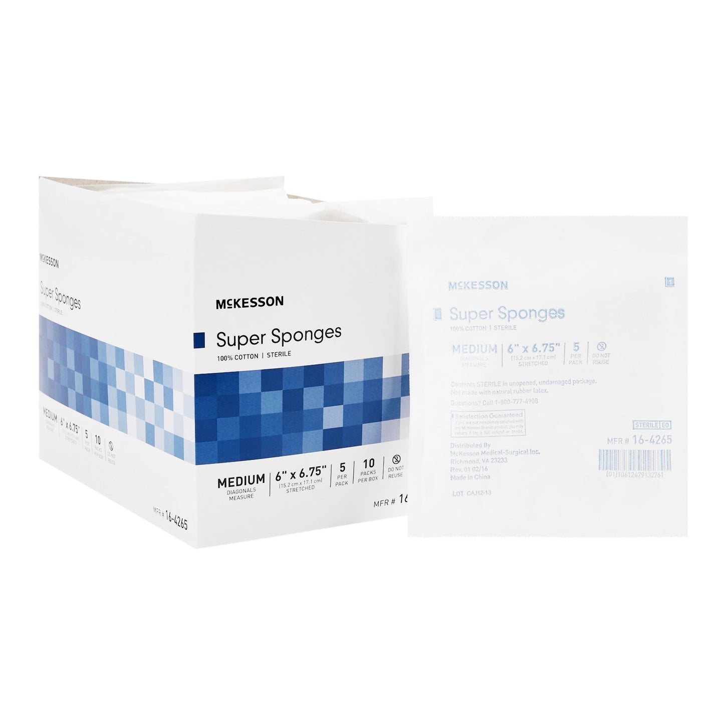 Fluff Dressing McKesson 6 X 6-3/4 Inch Sterile 5 per Pack - 16-4265