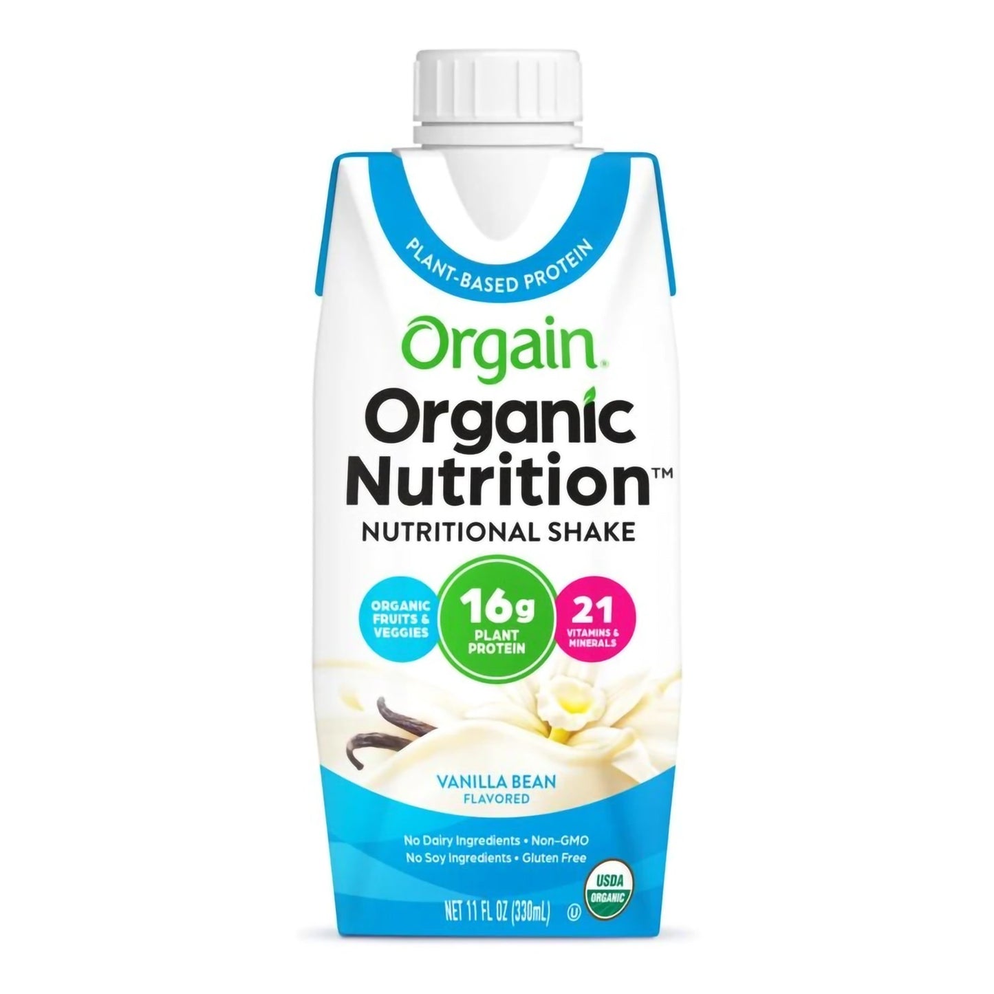 Orgain® Organic Nutrition™ Vegan Vanilla Nutritional Shake, 11-ounce carton 851770003223