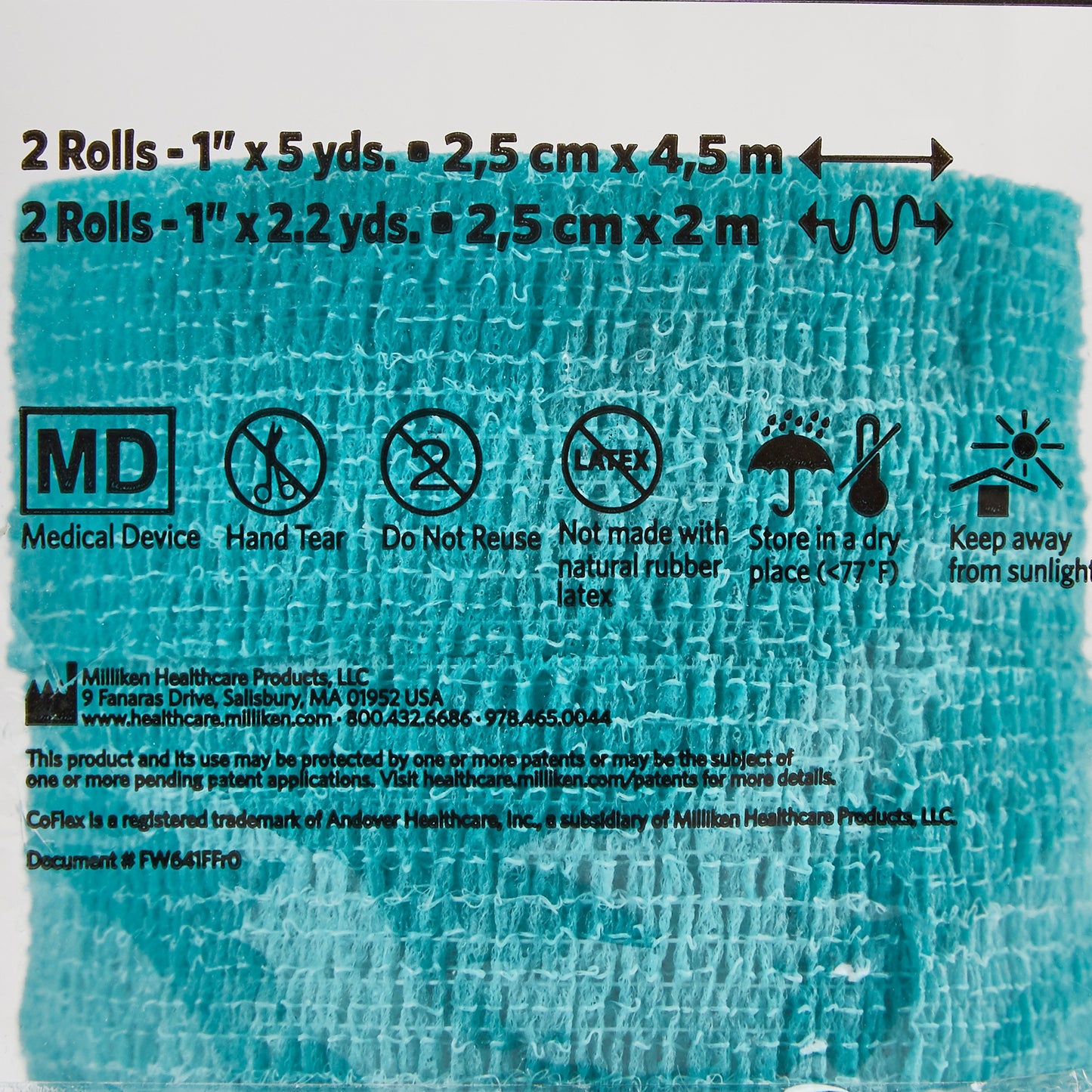 CoFlex® NL Self-adherent Closure Cohesive Bandage, 1 Inch x 5 Yard 5100RB-030