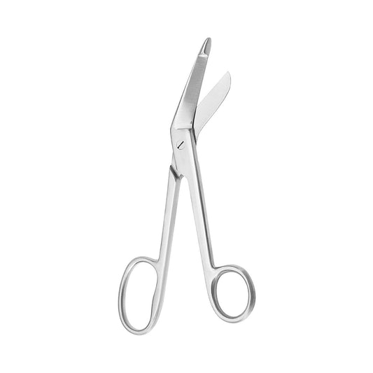 Bandage Scissors McKesson Argent™ Lister 8 Inch Length Surgical Grade Stainless Steel NonSterile Finger Ring Handle Angled Blunt Tip / Blunt Tip - 43-