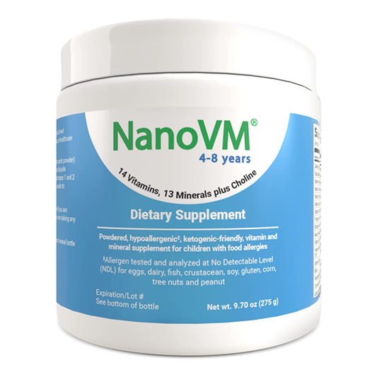 Pediatric Oral Supplement NanoVM® 4 - 8 Years Unflavored 275 Gram Jar Powder Vitamins / Minerals Food Allergies - 1148