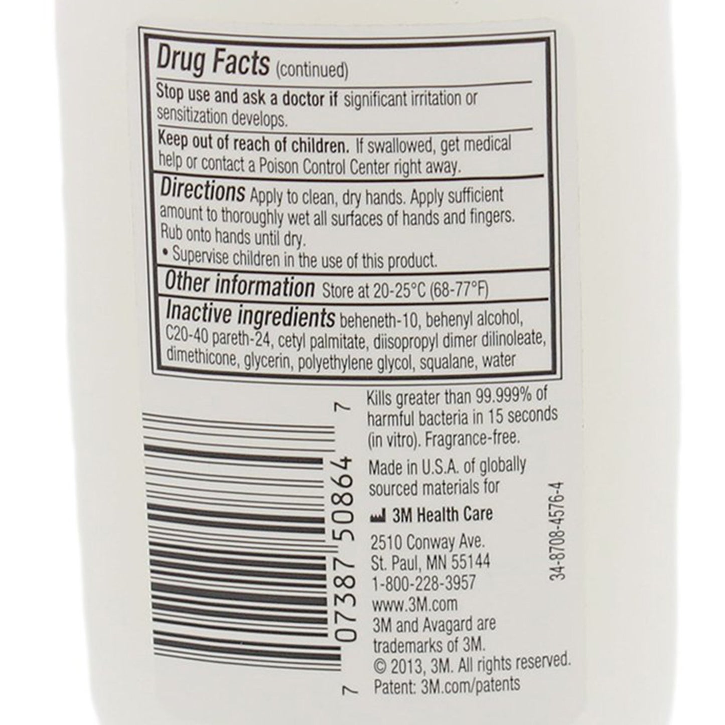 3M Avagard D Hand Antiseptic with Moisturizers, 3 fl oz Bottle 9221