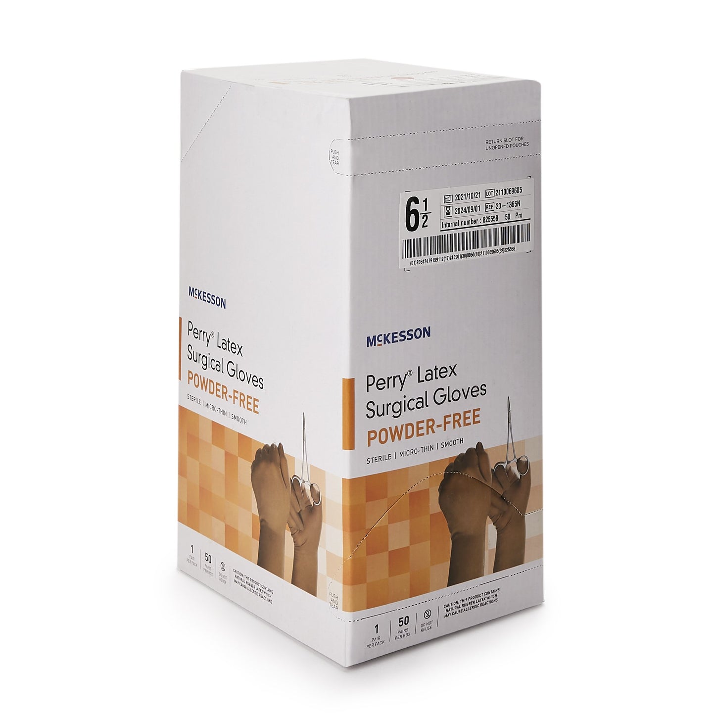 McKesson Perry® Latex Surgical Glove, Size 6.5, Brown 20-1365N