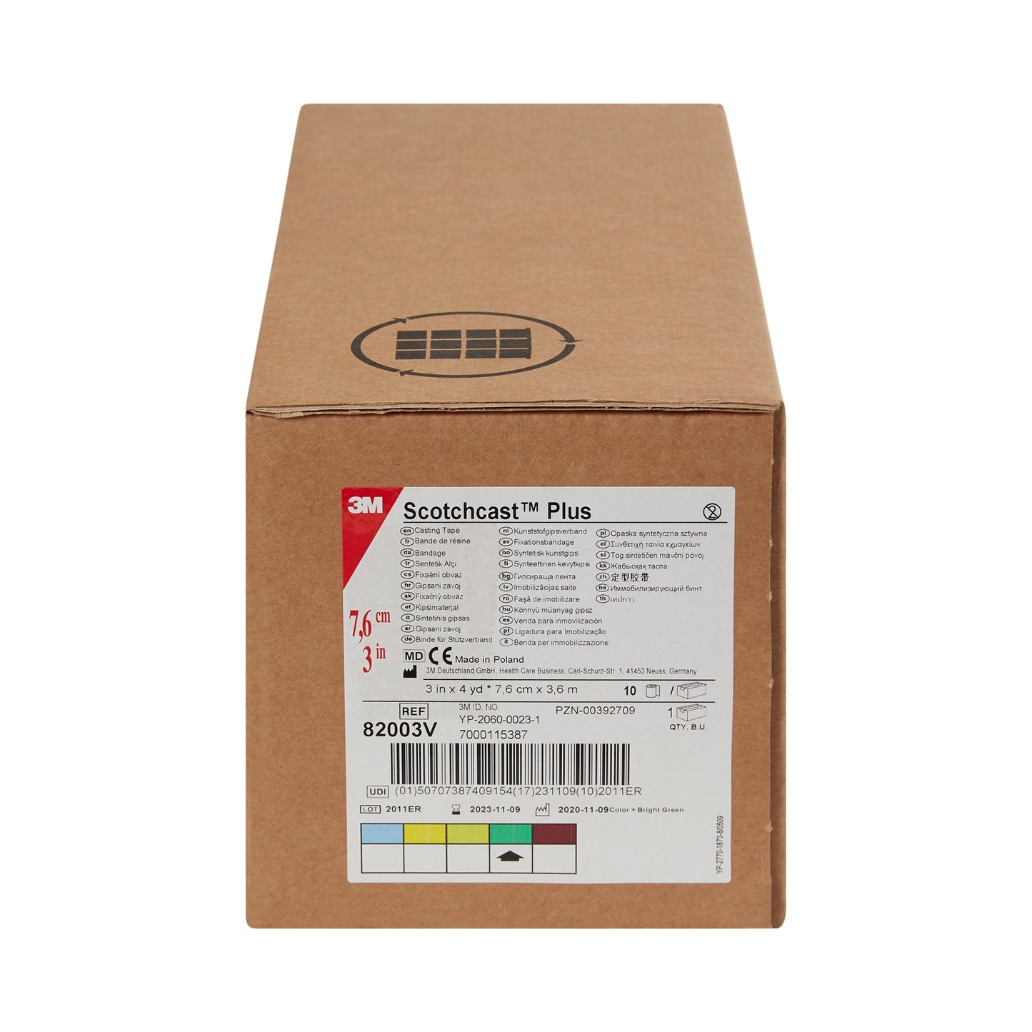 3M™ Scotchcast™ Plus Bright Green Cast Tape, 3 Inch x 4 Yard 82003V