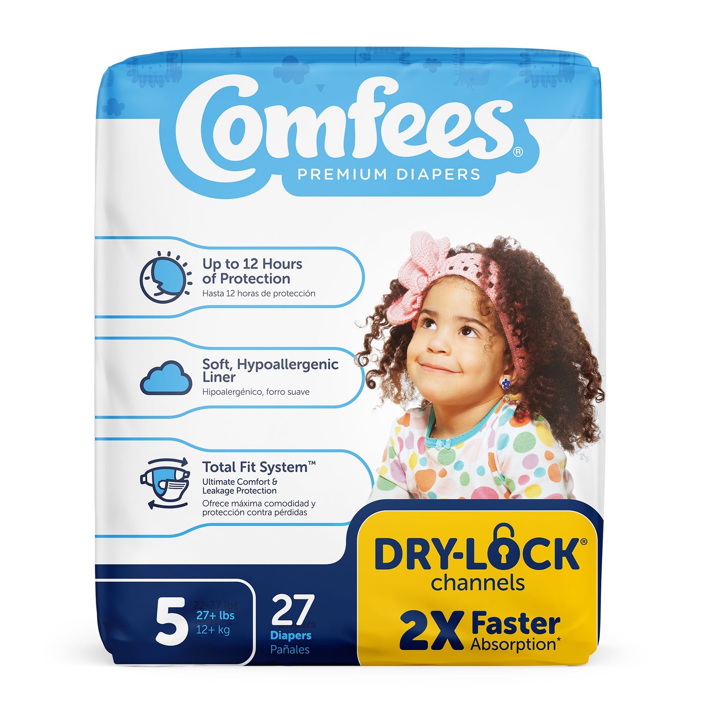 Attends Comfees Premium Baby Diapers, Unisex, Tab Closure, Size 5 CMF-5