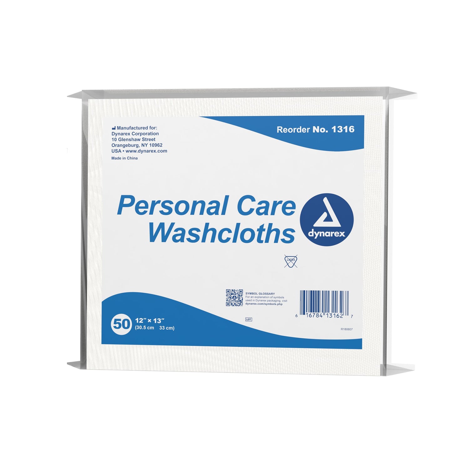 dynarex® Disposable Washcloth, 12 x 13 Inch 1316