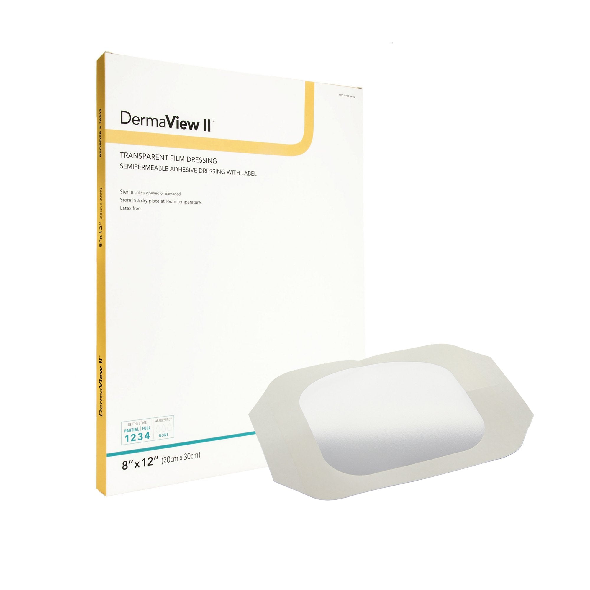 DermaView II™ Transparent Film Dressing with Border, 8 x 12 Inch 16812 ...