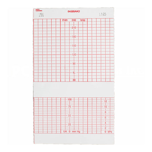 Recording Chart Paper Life Trace® Z-Fold Red Grid B4305AAO