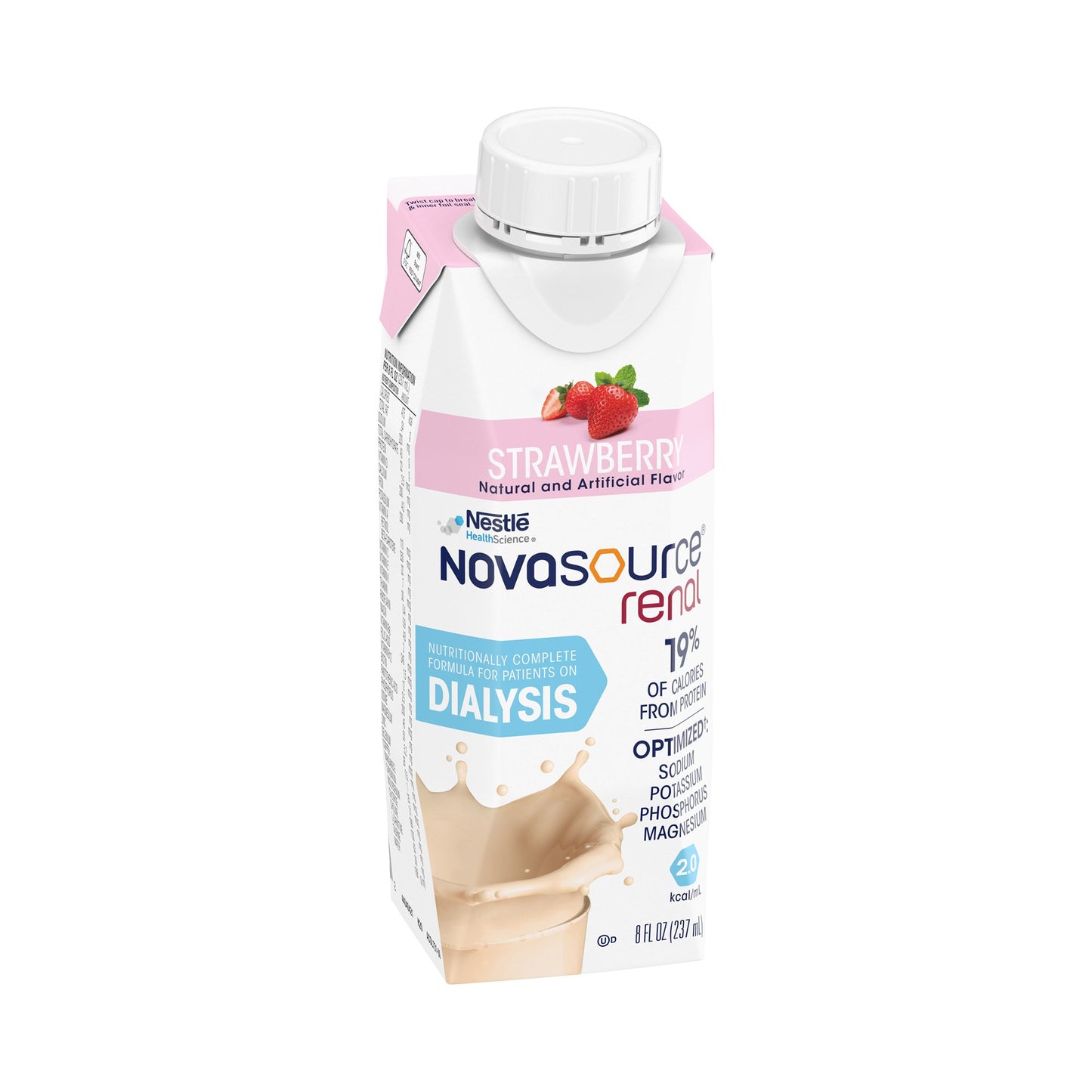Novasource® Renal Strawberry Formula for Patients on Dialysis, 8-ounce carton 00043900369228