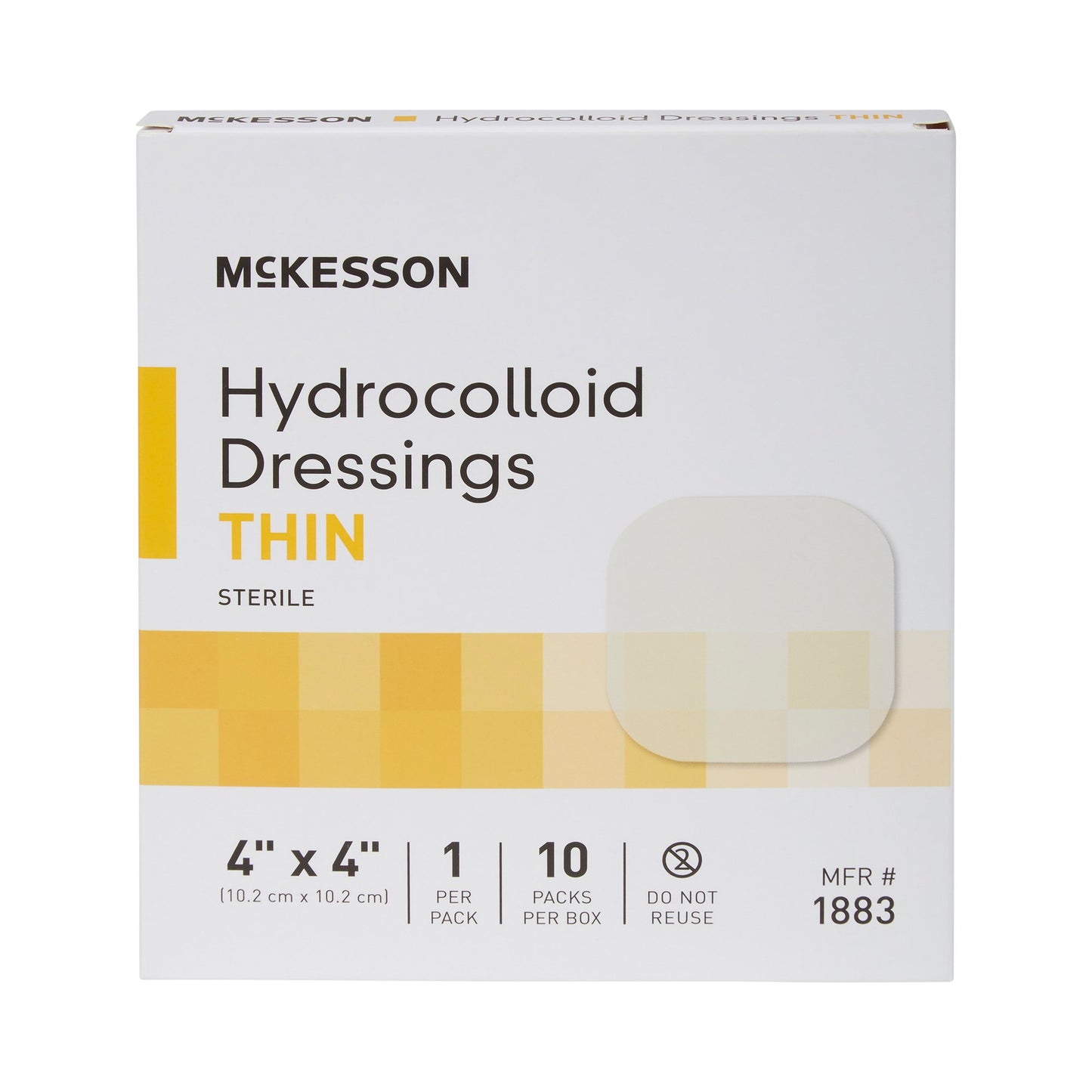 McKesson Hydrocolloid Dressing, 4 x 4 Inch 1883