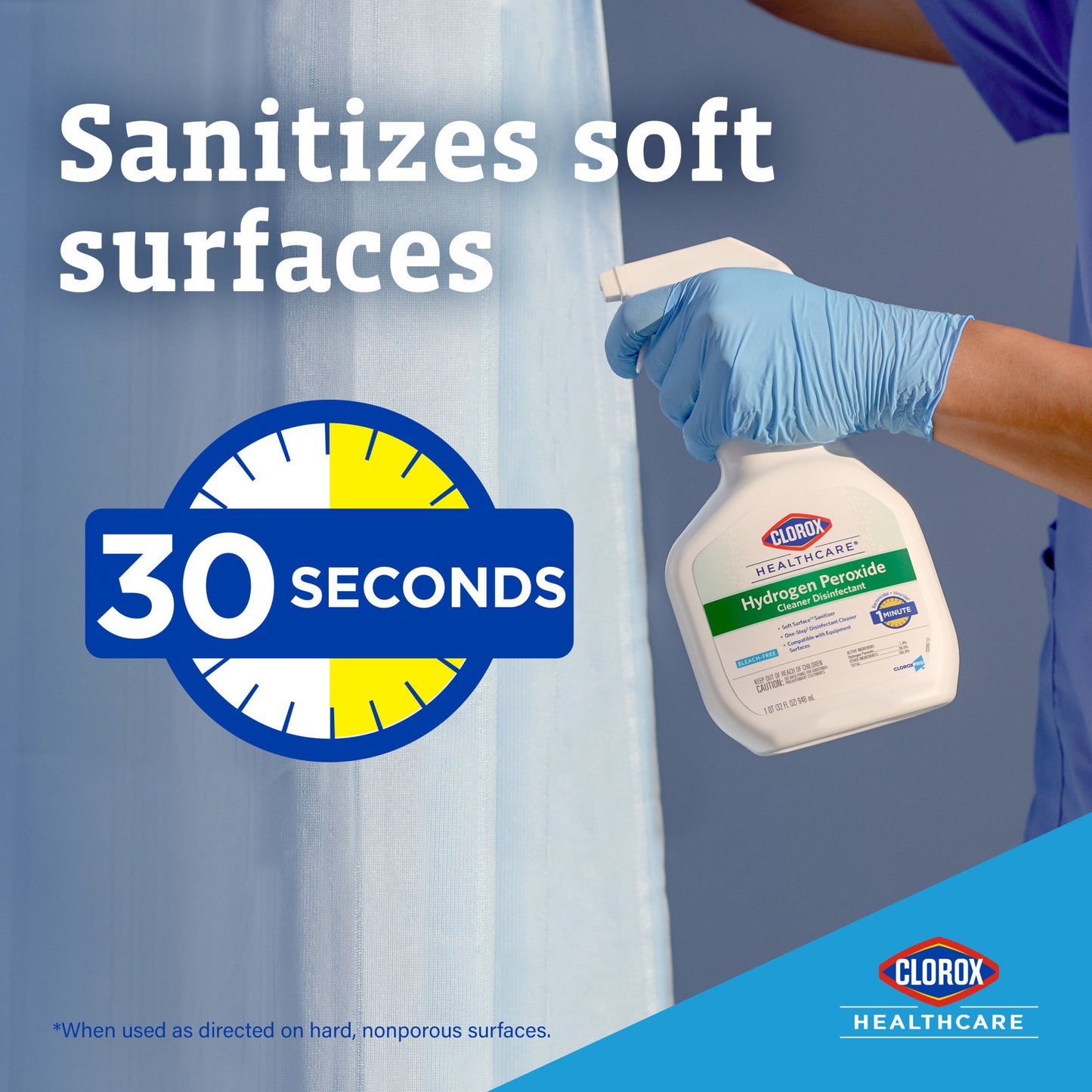 Clorox Healthcare® Hydrogen Peroxide Cleaner Disinfectant, Spray Bottle, 32 oz. 30828