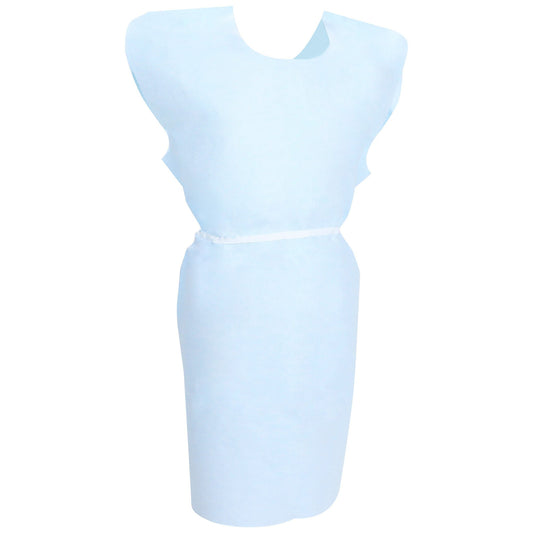 Patient Exam Gown McKesson One Size Fits Most Blue Disposable - 18-10847