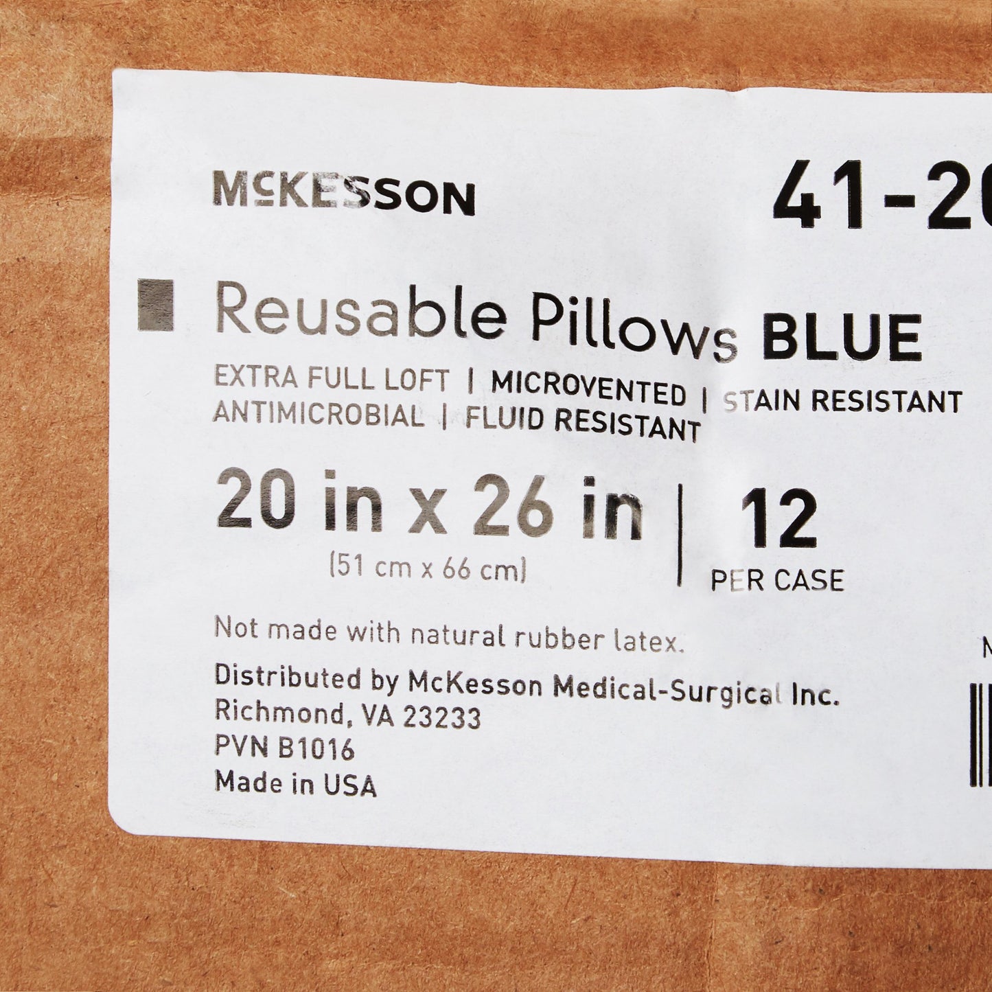 McKesson Reusable Bed Pillow, 20 x 26 Inch, Blue 41-2026-BXF