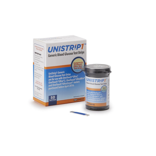 Blood Glucose Test Strips Unistrip™ 50 Strips per Pack - 89167024850