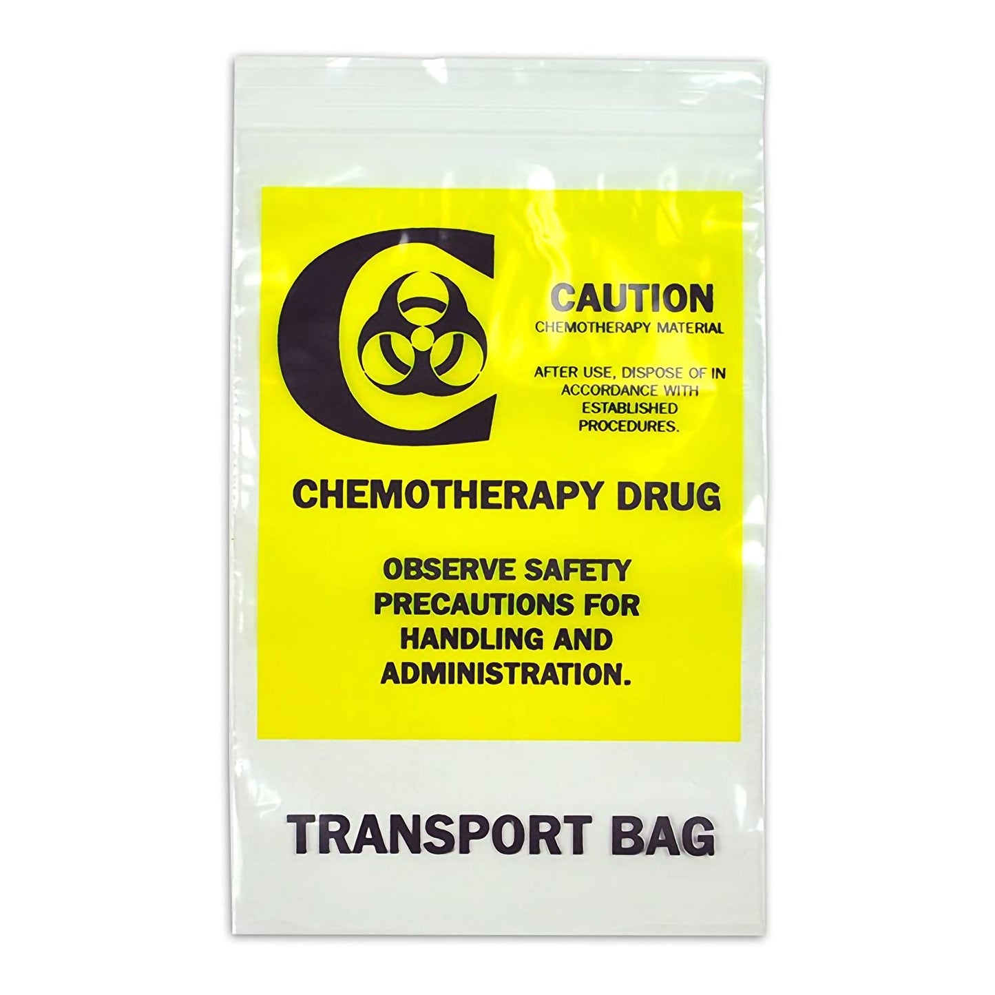 Hazardous Drug Bag LK® Clear / Yellow LDPE 12 X 15 Inch - F41215CTB