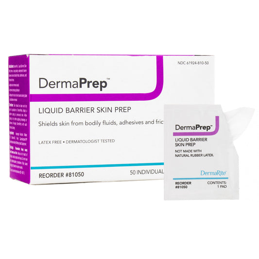 Skin Barrier Wipe DermaPrep™ 60% Strength Isopropyl Alcohol Individual Packet NonSterile - 81050