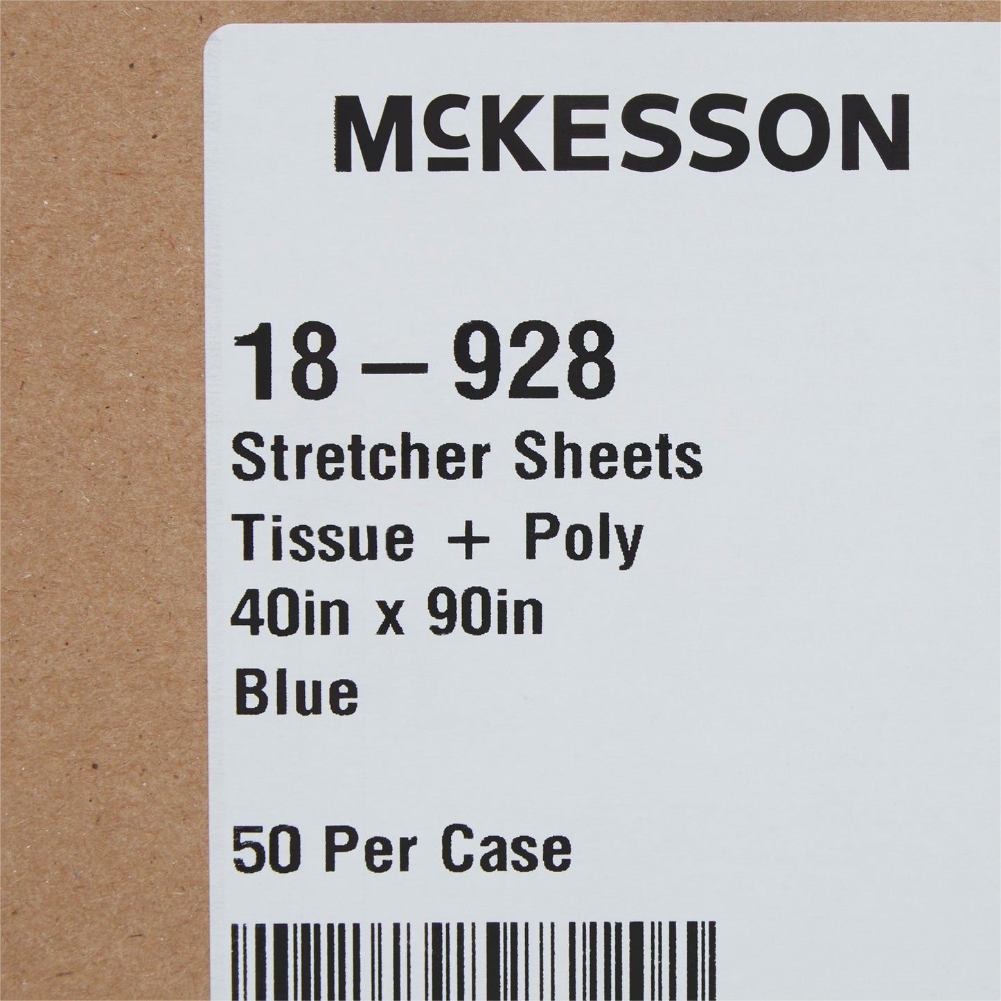 McKesson Blue Flat Stretcher Sheet, 40 x 90 Inch 18-928
