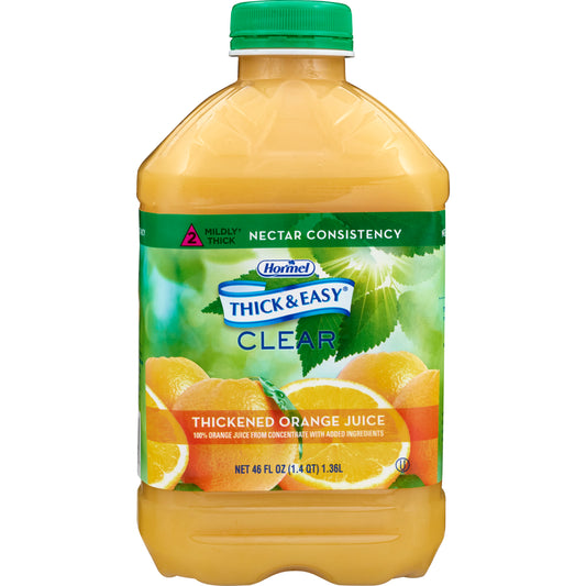 Thickened Beverage Thick & Easy® 46 oz. Bottle Orange Flavor Liquid IDDSI Level 2 Mildly Thick - 42161