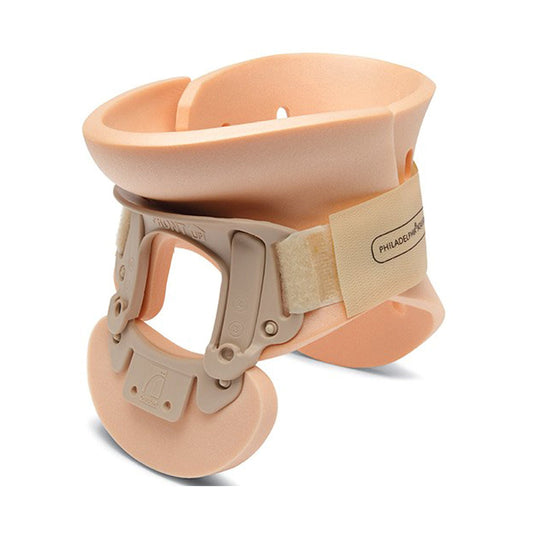 Rigid Cervical Collar Ossur® Philadelphia® Preformed Adult One Size Fits Most Two-Piece / Trachea Opening Adjustable Height 10 to 19 Inch Neck Circumf
