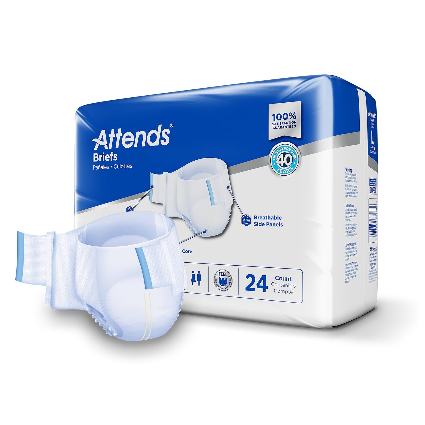 Attends® Extra Heavy Absorbency Briefs, Large DDP30