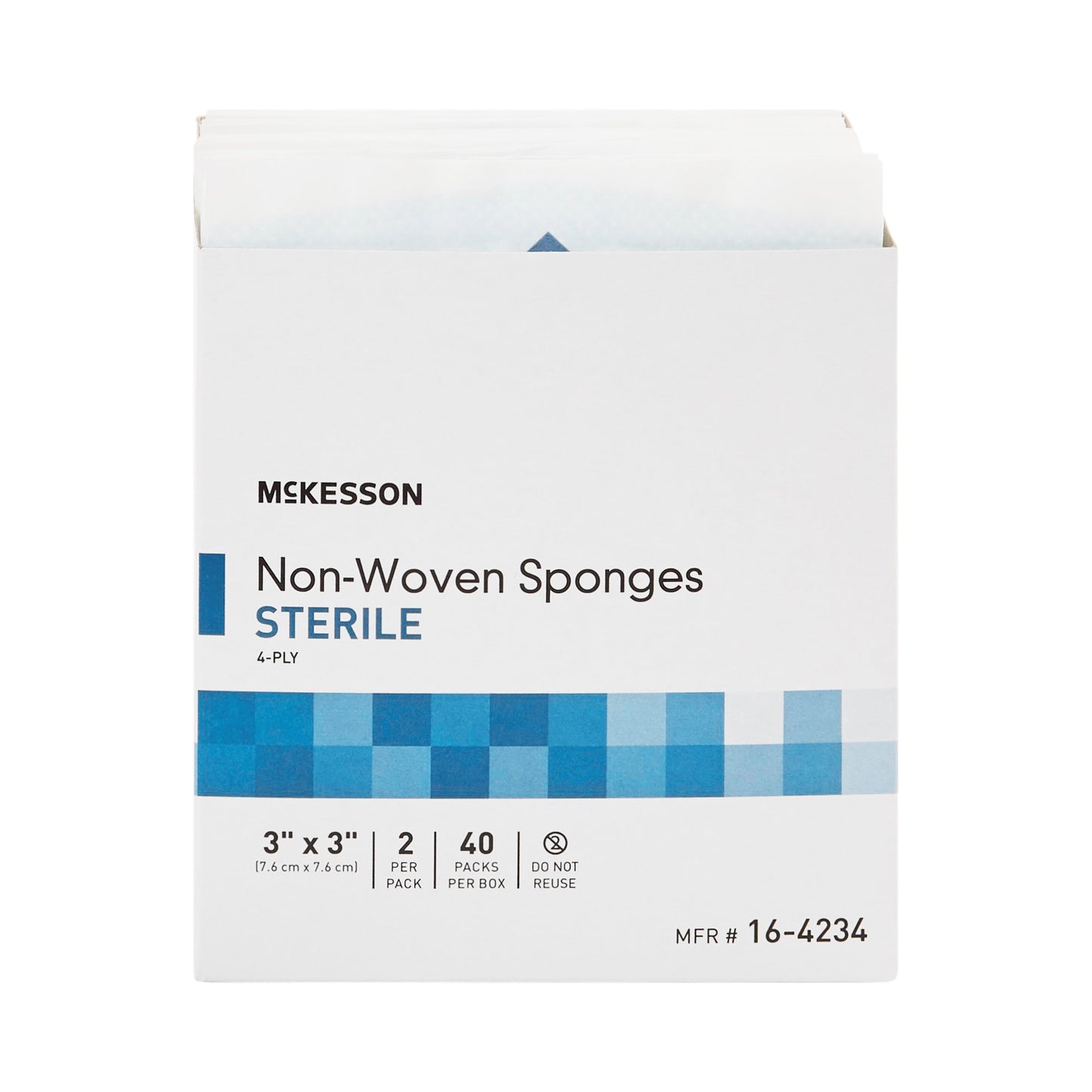 McKesson Sterile Nonwoven Sponge, 3 x 3 Inch, 4-Ply 16-4234