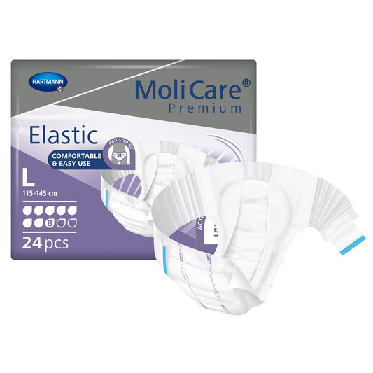 Unisex Adult Incontinence Brief MoliCare® Premium Elastic 8D Large Disposable Heavy Absorbency - 165473