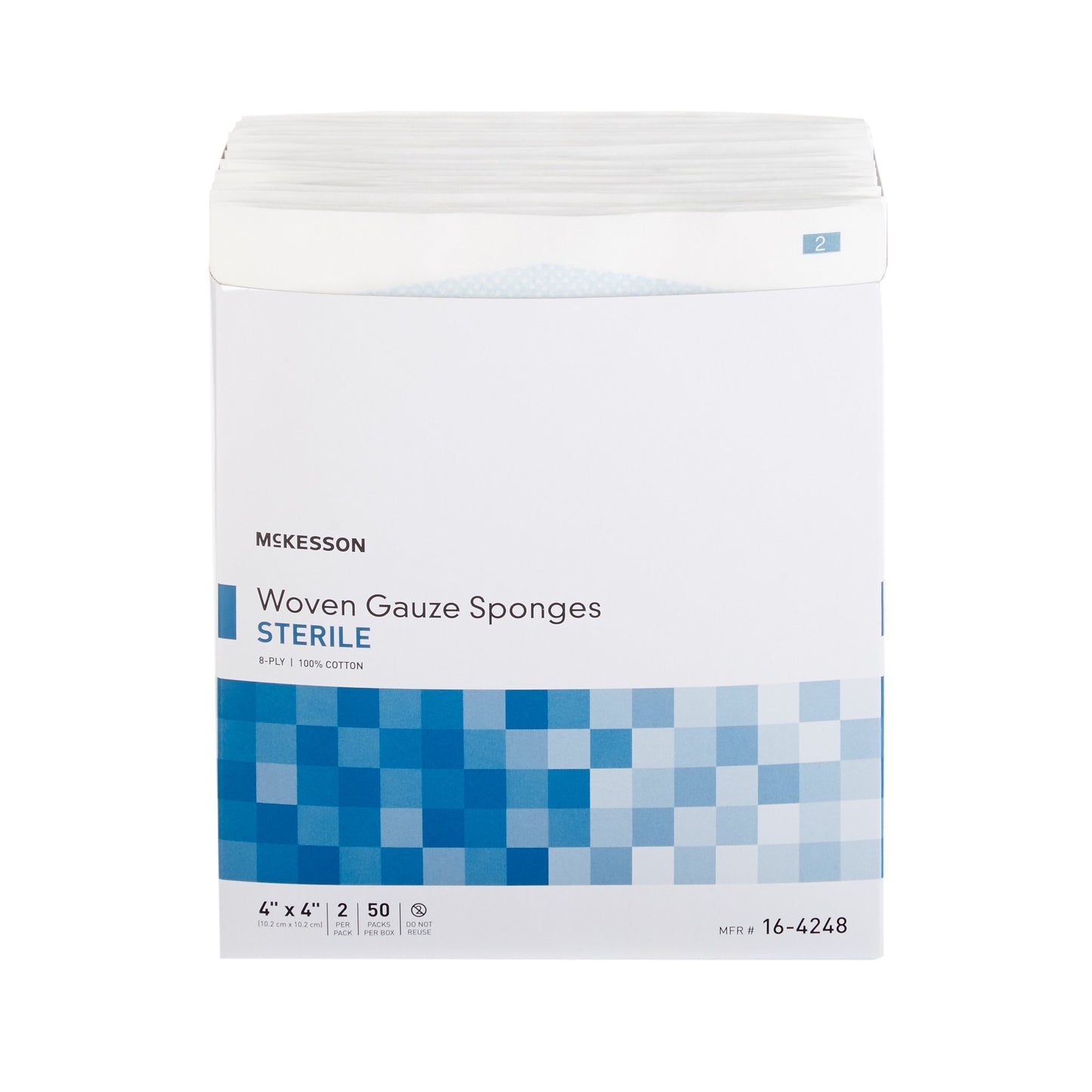 McKesson Sterile Gauze Sponge, 4 x 4 Inch, 8-Ply 16-4248