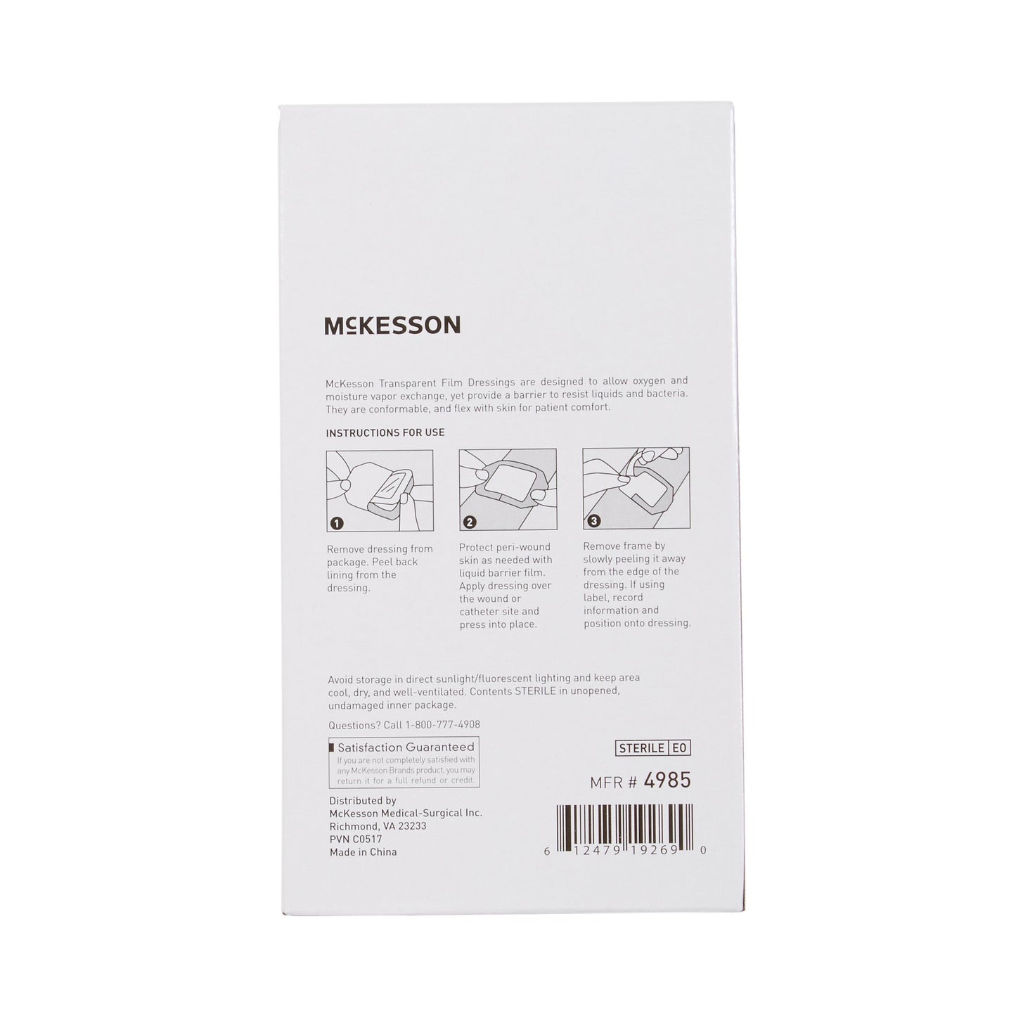 McKesson Octagonal Sterile Dressing with Frame-Style Delivery, 6 x 7 Centimeter 4985