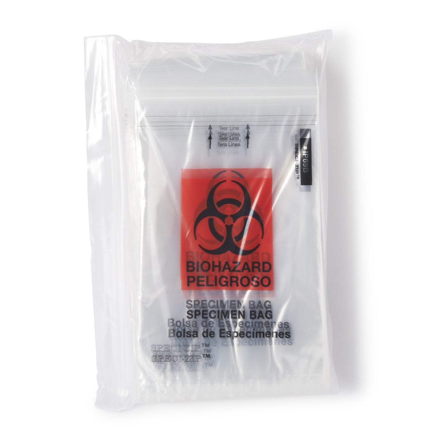 Speci-Zip® Specimen Transport Bag with Document Pouch, Zip Closure, 6 x 9 Inch IP69B