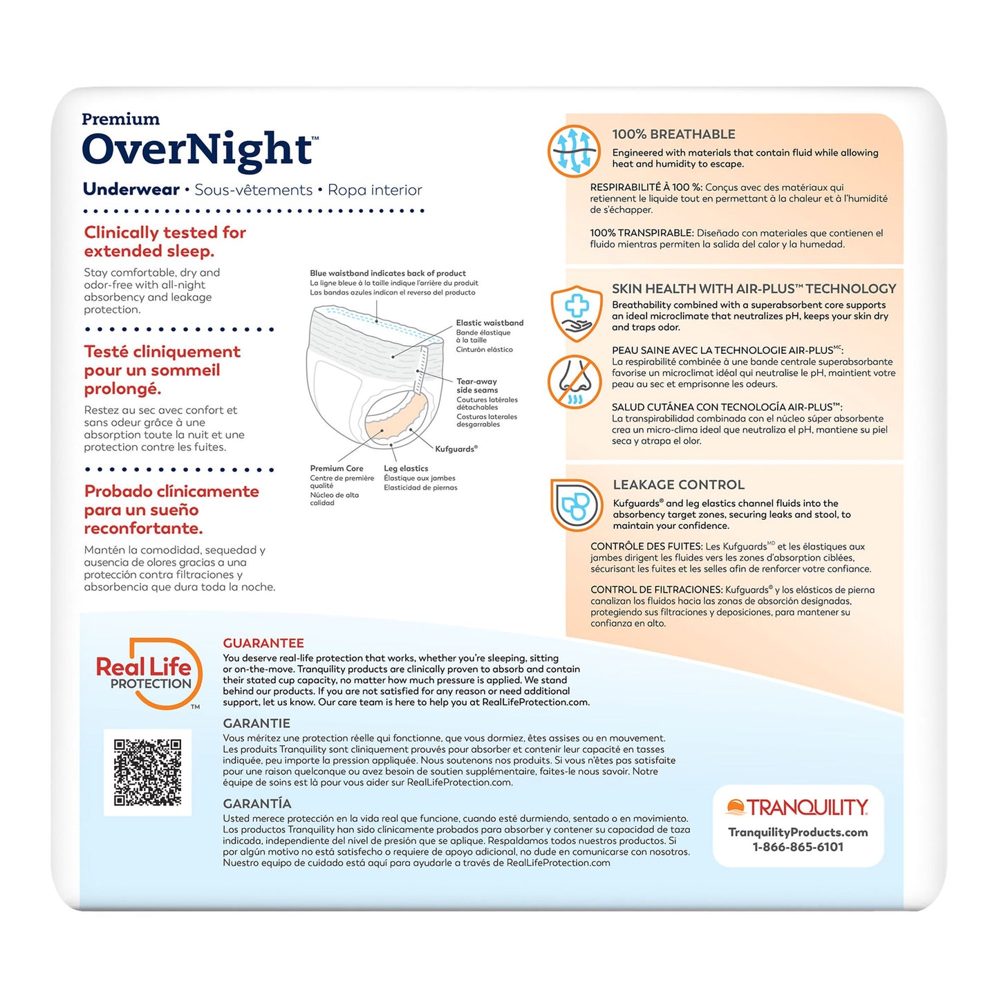 Tranquility Premium OverNight Disposable Absorbent Underwear, 3XL 2119