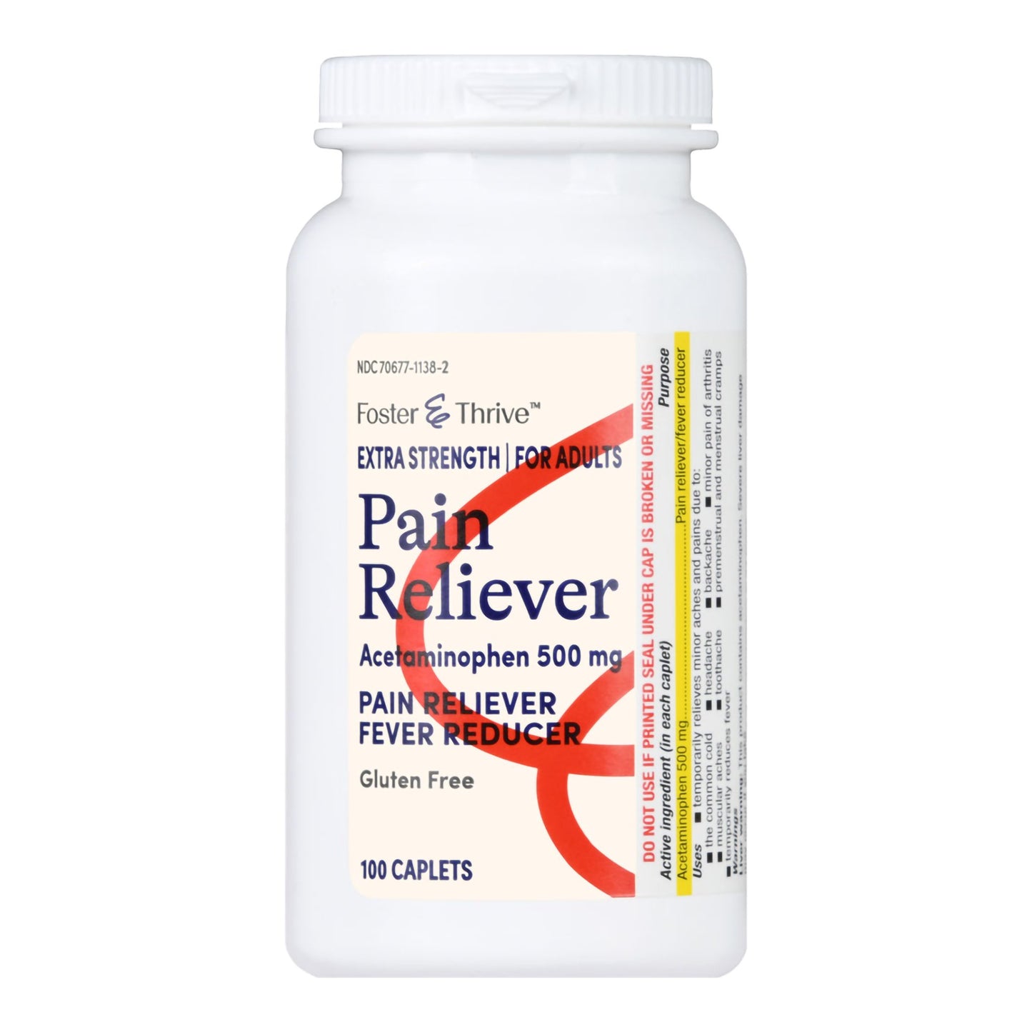 Foster & Thrive™ Extra Strength Pain Relief Acetaminophen 500 mg Caplets 70677113802