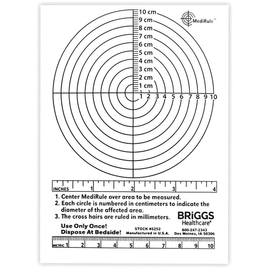 Mabis Healthcare Briggs MediRule Wound Measuring Device D 6252, Box of 250