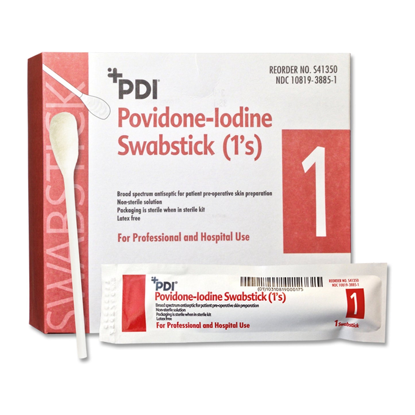 Impregnated Swabstick PDI® 10% Strength Povidone-Iodine Individual Packet NonSterile - S41350