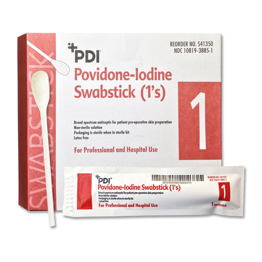 Impregnated Swabstick PDI® 10% Strength Povidone-Iodine Individual Packet NonSterile - S41350