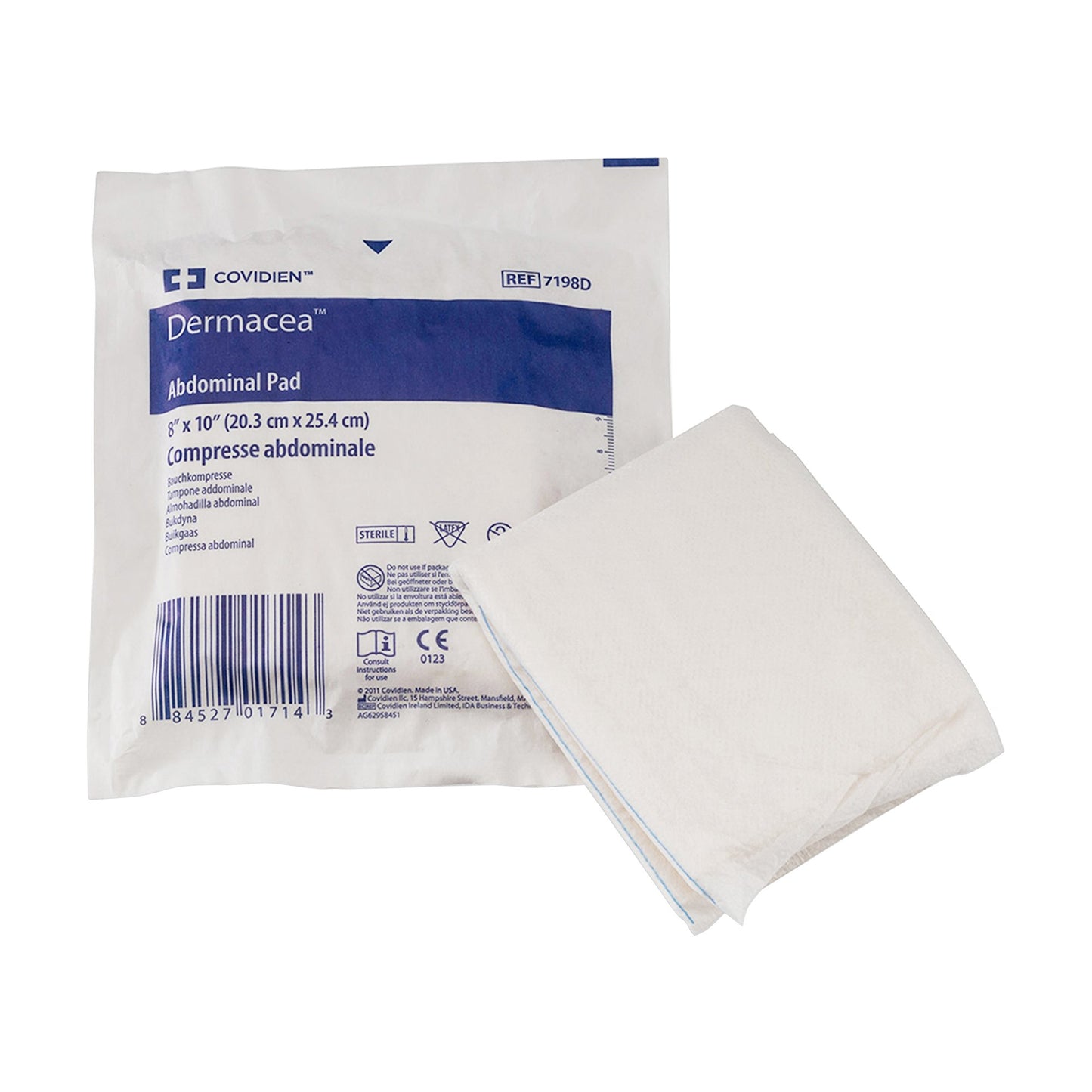Dermacea™ Sterile Abdominal Pad, 8 x 10 Inch 7198D