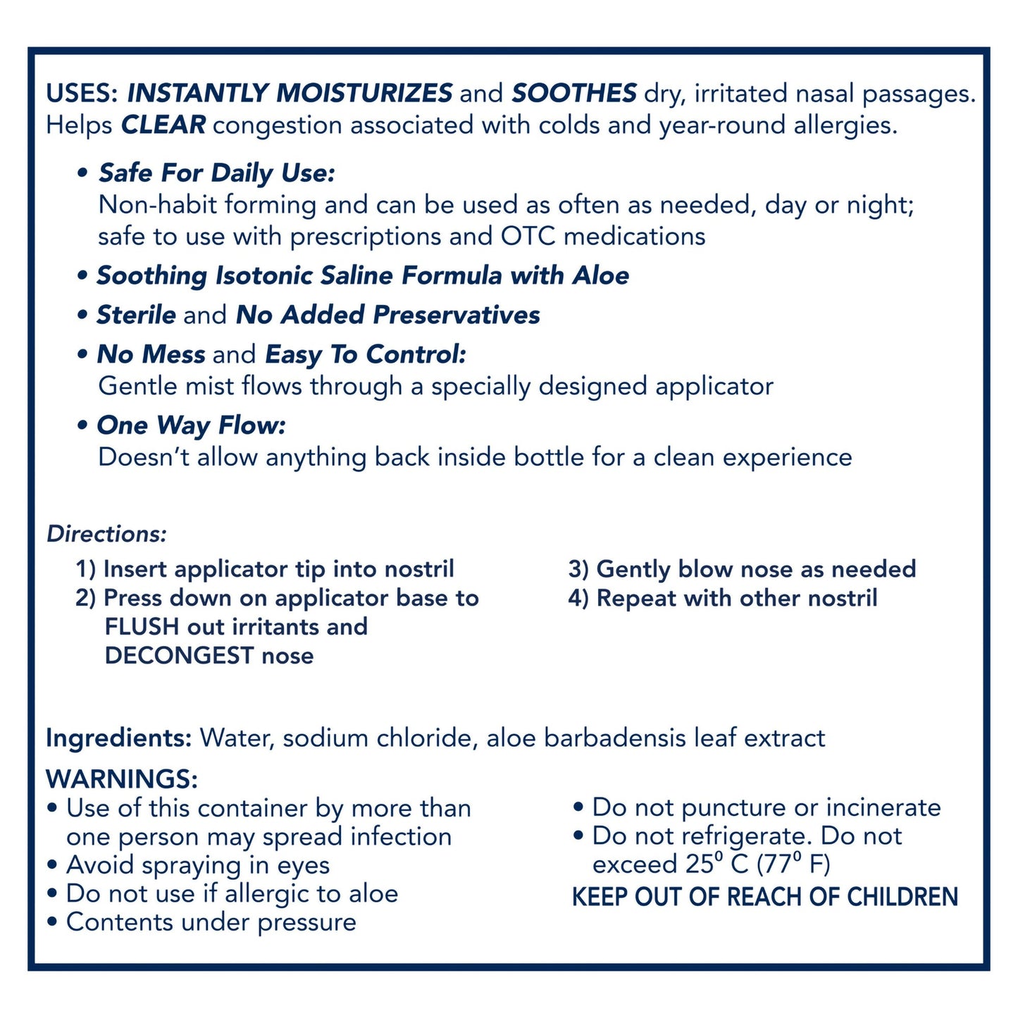 Sinex Saline Ultra Fine Nasal Mist Moisturizing with Aloe 32390004151