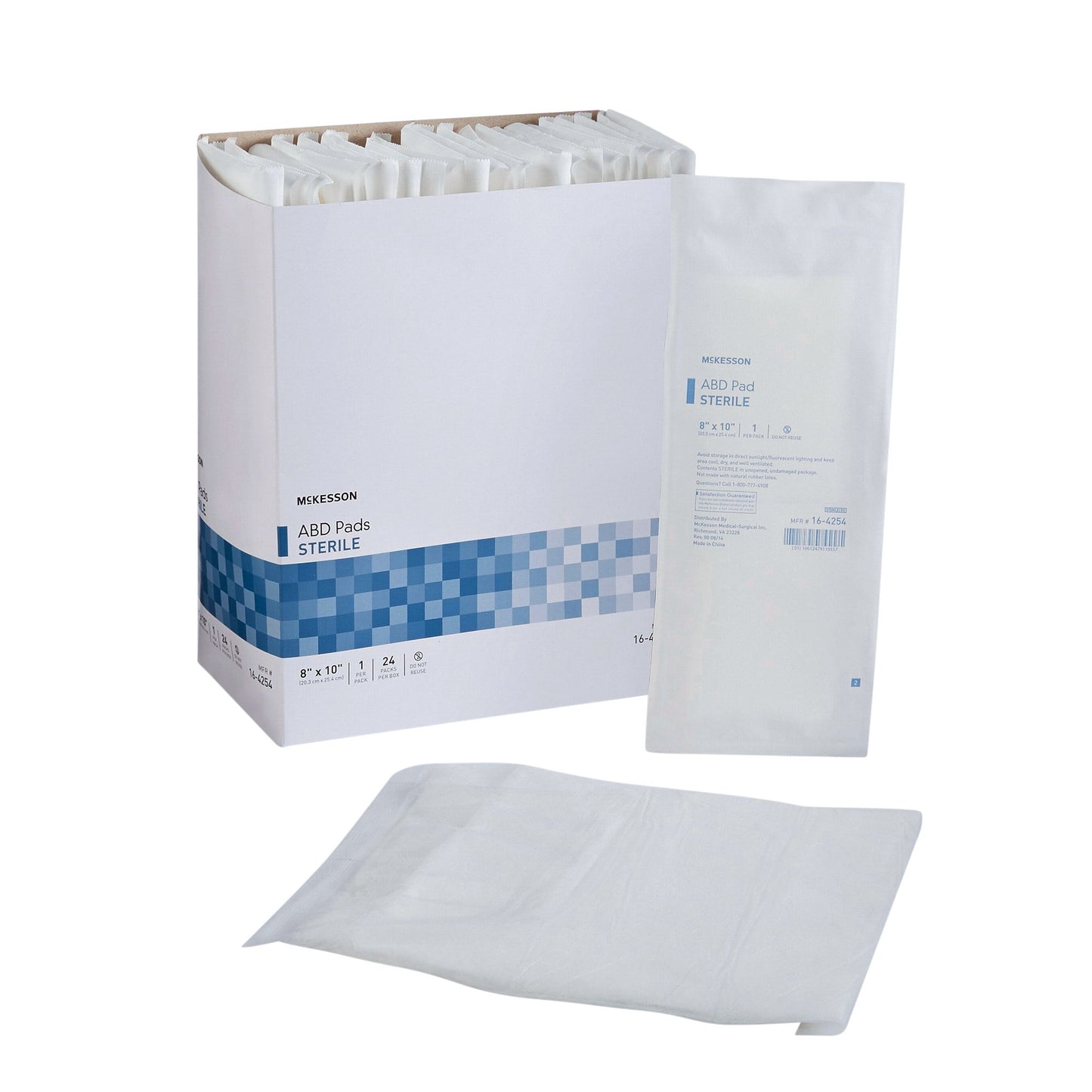 McKesson Sterile Abdominal Pad, 8 x 10 Inch 16-4254