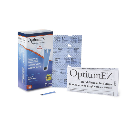 Blood Glucose Test Strips Optium EZ® 100 Strips per Pack - 7104201