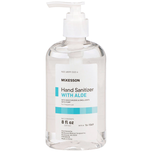 McKesson Gel Hand Sanitizer with Aloe, 8 oz. Pump Bottle 16-1069