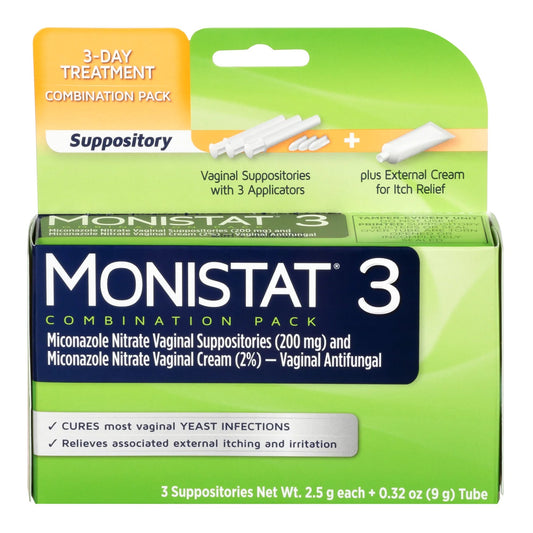 Vaginal Antifungal MONISTAT® 3-Day Treatment Combination Pack Ovule® 200 mg / 2% Strength Ovule® insert 3 Per Box Applicator - 30014001903