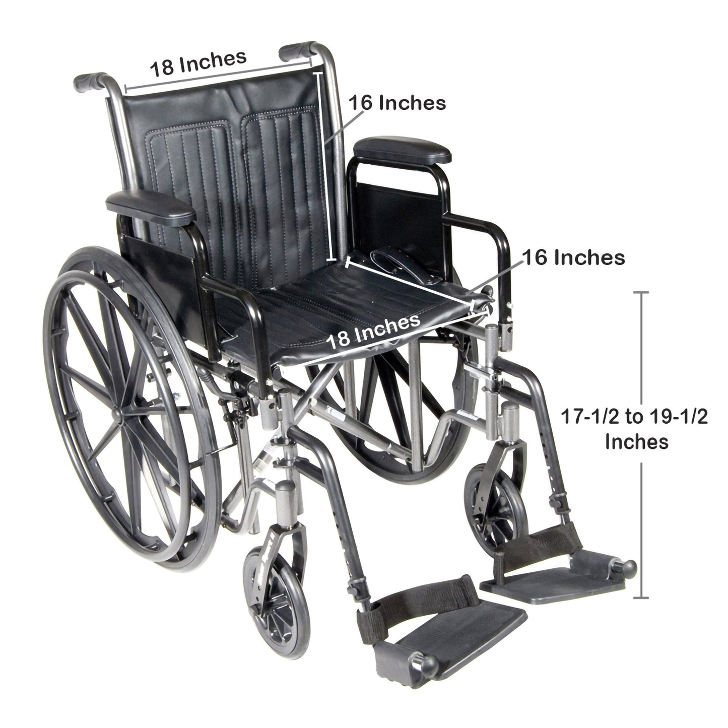 McKesson Wheelchair, 18 Inch Seat Width 146-SSP218DDA-SF