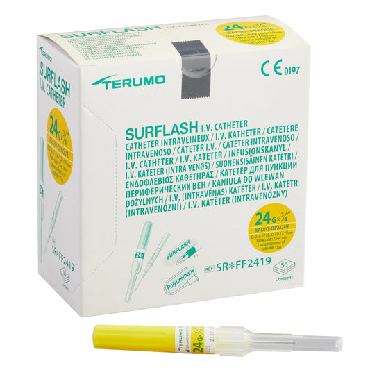Terumo Medical SurFlash Peripheral IV Catheter SR*FF2419, Box of 50