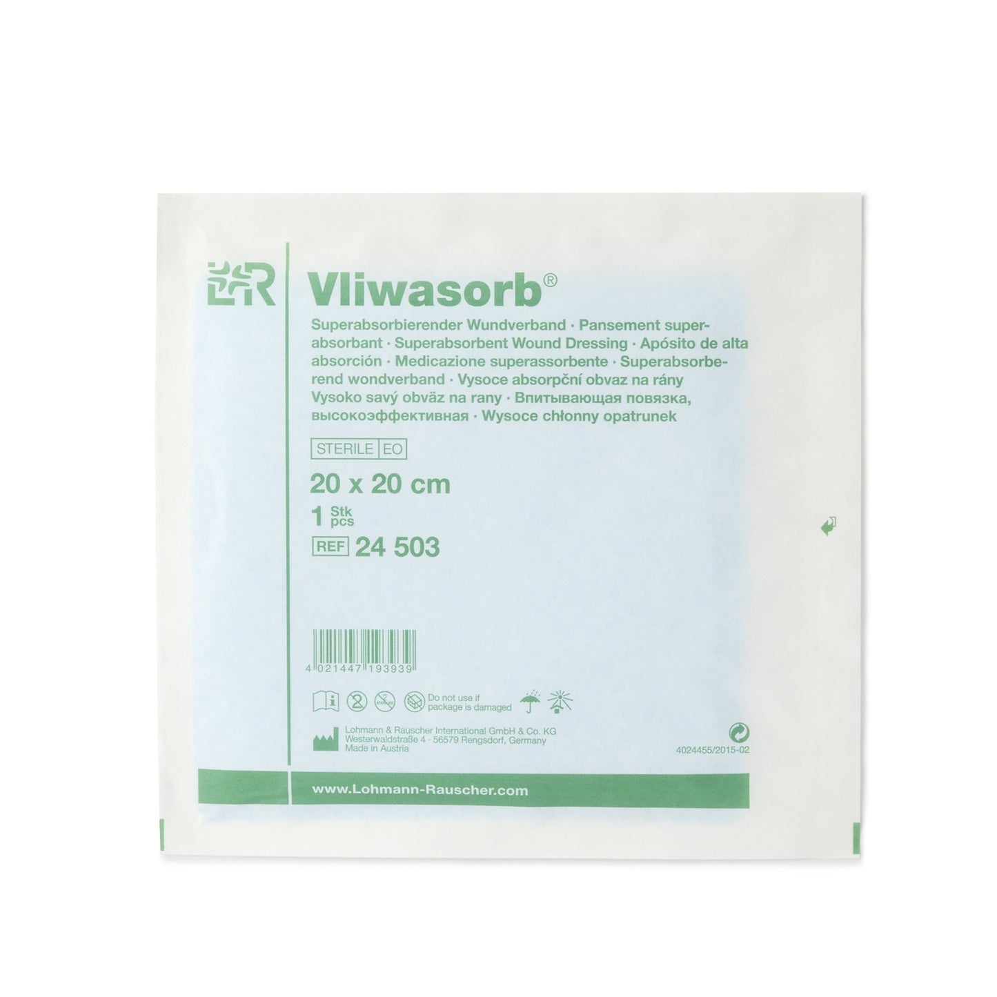 Vliwasorb® Superabsorbent Wound Dressing, 8 x 8 Inch 24503