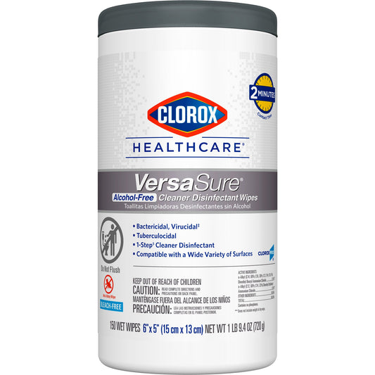 Surface Disinfectant Cleaner Clorox Healthcare® VersaSure™ Premoistened Quaternary Based Manual Pull Wipe 150 Count Canister Scented NonSterile - 3175
