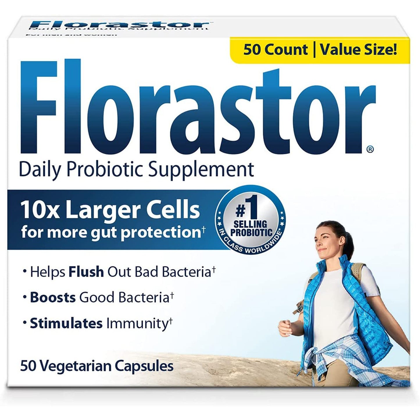 Florastor® Dual Action Probiotic Vegetarian Capsules 66825000201