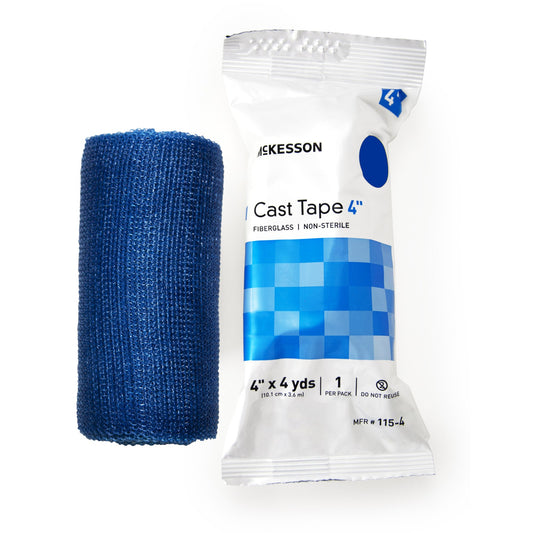 Cast Tape McKesson 4 Inch X 12 Foot Fiberglass Blue - 115-4B